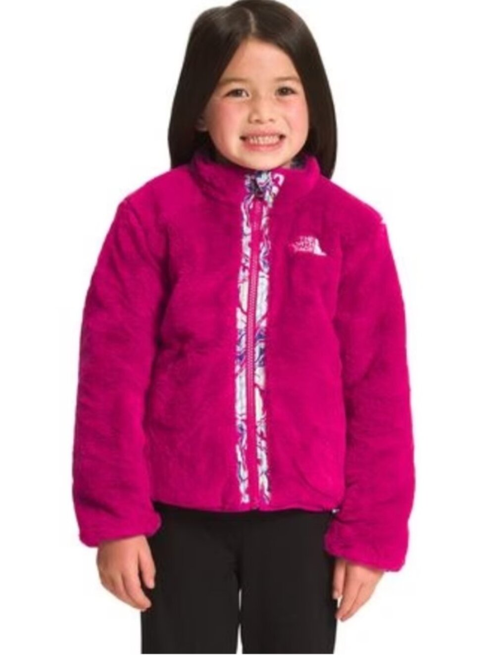 The North Face Reversible Jacket Kids 4T Magenta Sherpa Camo